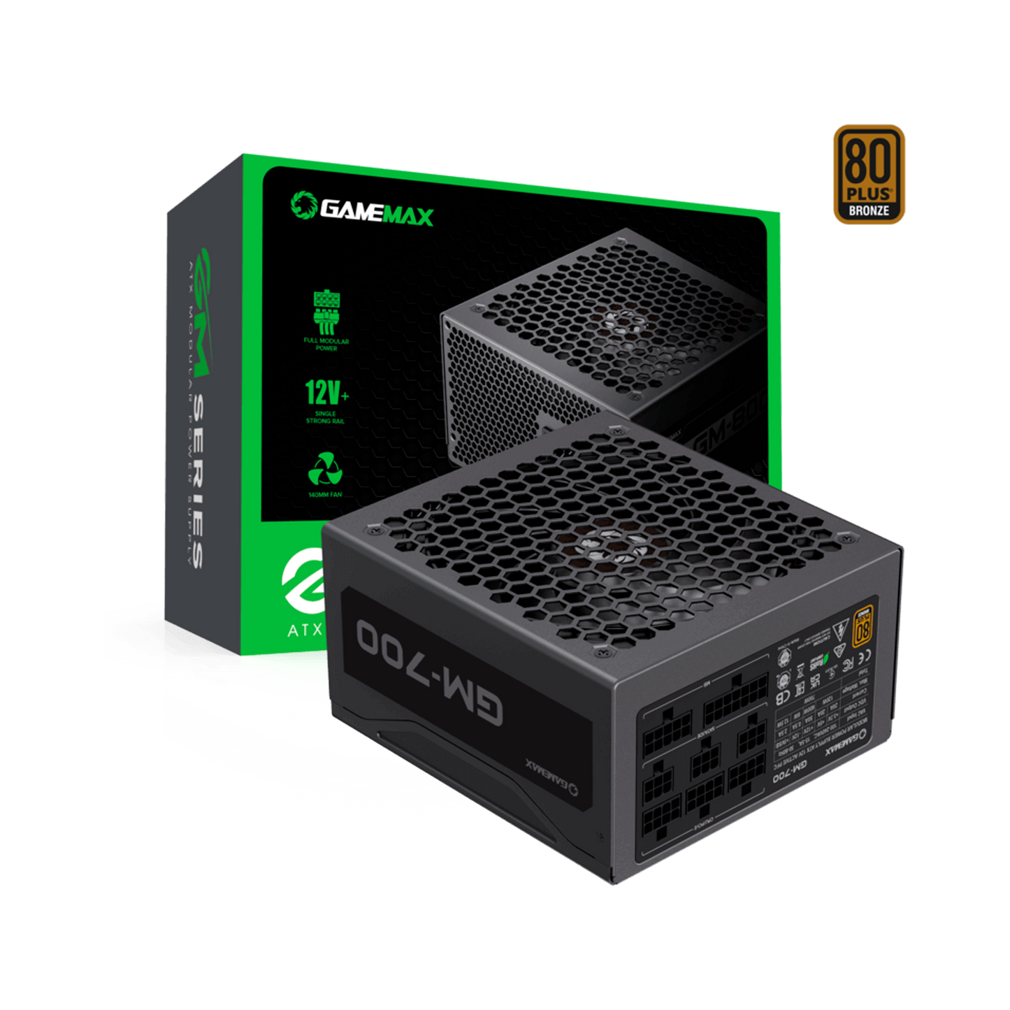 FUENTE CERTIFICADA GAMEMAX 700W GM-700 80+ BRONCE
